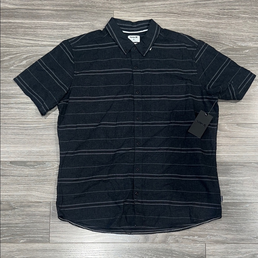 Hurley Charcoal Striped Button Down Shirt